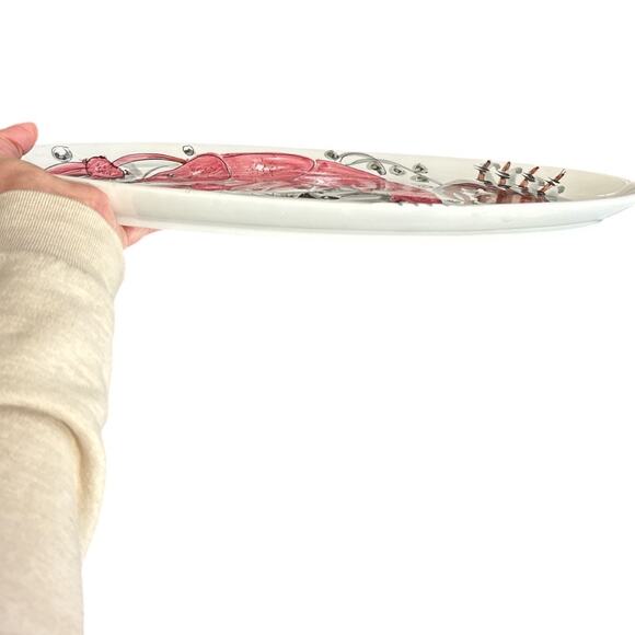 Rare Mancioli Italy Ceramic Oval Hand Painted Vintage Seafood Tray - Picture 4 of 10